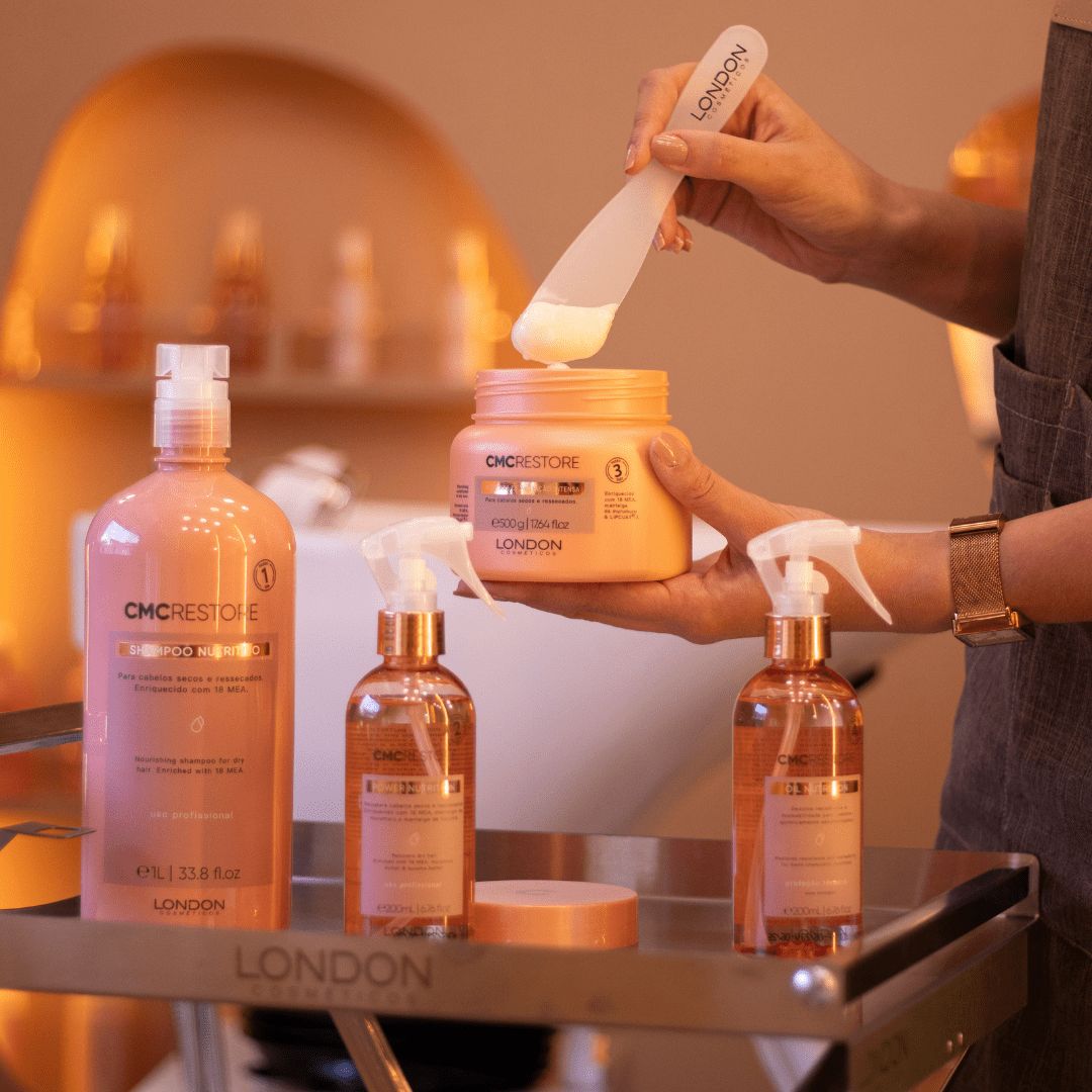 Linha CMC Restore de nutrição intensa e imediata da London Cosméticos SC