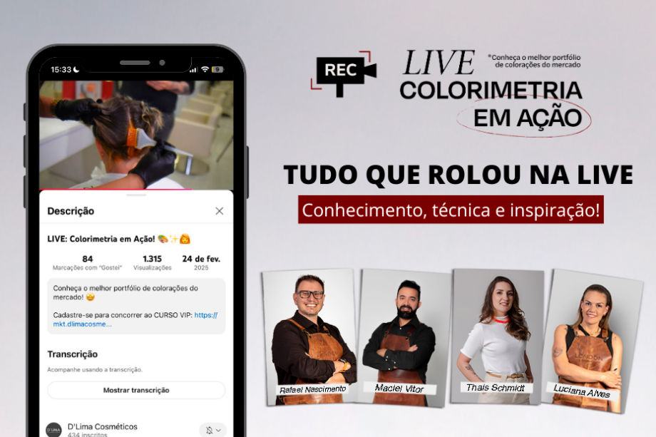 Live colorimetria em ação Dlima Cosméticos