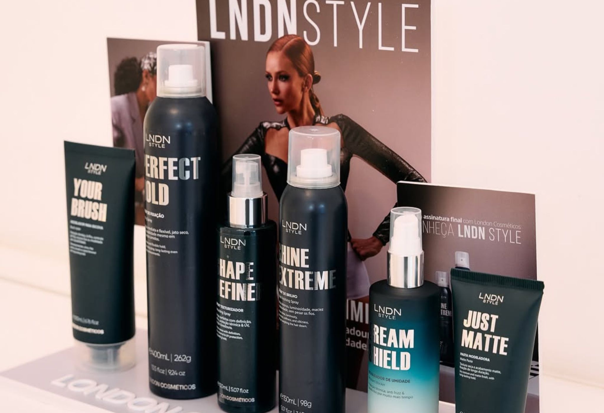Produtos da linha LNDN Style da London Cosméticos